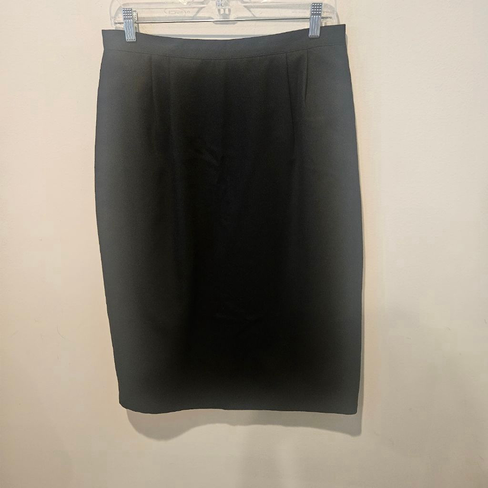 Women's SASSCO Vintage Black 100% Virgin Wool Pencil Skirt Size 14